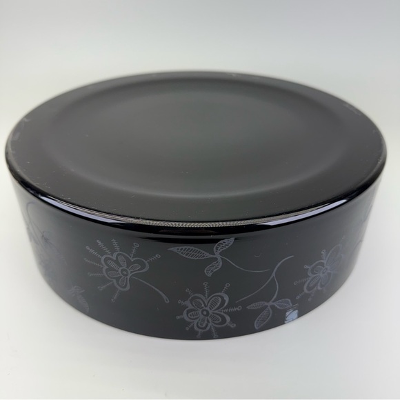 Vintage C A Q’s Bruk Etched Black Glass Bowl - Picture 7 of 10